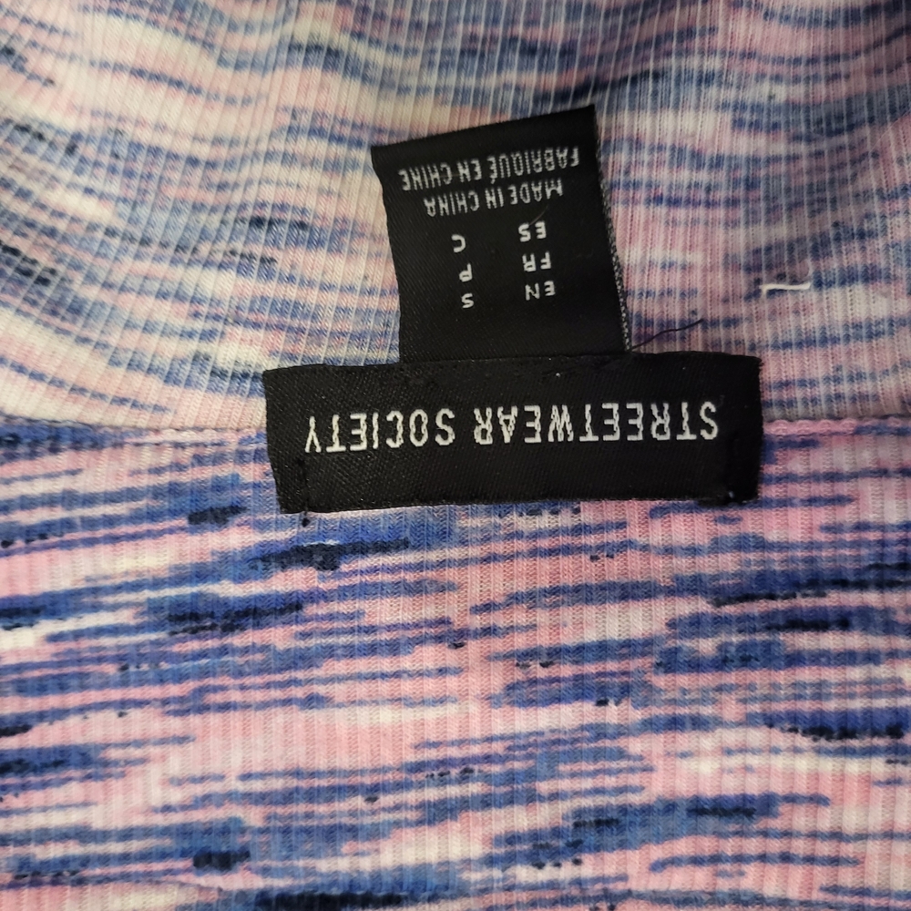 Streetwear Society Women's Pink and Blue Top - Picture 2 of 6